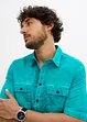 Kortermet skjorte i vasket look, bonprix