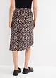 Skjørt med leopardprint og splitt, bonprix