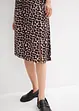Skjørt med leopardprint og splitt, bonprix
