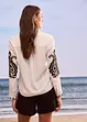 Bluse i myk viskosemiks med broderi, bonprix