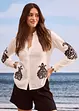 Bluse i myk viskosemiks med broderi, bonprix