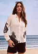 Bluse i myk viskosemiks med broderi, bonprix