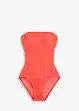 Badedrakt i strukturmateriale med transparente stropper, bonprix