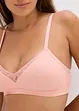 Vattert bralette uten bøyle med økologisk bomull (2-pack), bonprix
