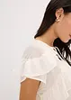 Chiffonbluse med volanger, bonprix