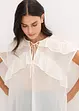 Chiffonbluse med volanger, bonprix