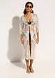 Transparent strandkimono med blonder, bonprix