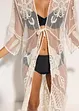 Transparent strandkimono med blonder, bonprix