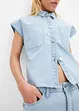 Kort boxy jeansbluse, bonprix