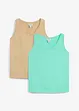 Singlet i 100% økologisk bomull (2-pack), bonprix