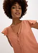 Bluse med volangermer i glansfull stil, bonprix