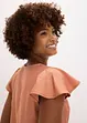 Bluse med volangermer i glansfull stil, bonprix