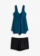 Lang tankini (2-delt sett) med sikksakksøm, bonprix