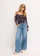 Cold-shoulder-topp i lett mesh, bonprix