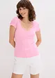 Ribbet topp med blondedetalj (2-pack), bonprix