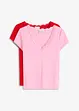 Ribbet topp med blondedetalj (2-pack), bonprix