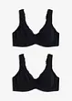 Minimizer T-skjorte-BH med spiler og økologisk bomull (2-pack), bonprix