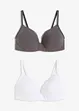 Vattert BH uten spiler med bomull (2-pack), bonprix