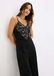 Jumpsuit i jersey med blonder, bonprix
