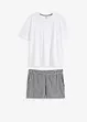 Oversized, kort pyjamas med vevd shorts, bonprix