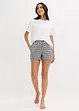 Oversized, kort pyjamas med vevd shorts, bonprix