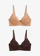 BH med bøyle og glanseffekt (2-pack), bonprix