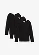 Langermet topp i 100% bomull (3-pack), bonprix