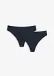 Highwaist-stringtruse med glanseffekt (2-pack), bonprix
