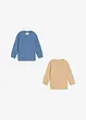 Sweatshirt i myk bomullsmiks (2-pack), bonprix