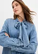 Jeansbluse med sløyfe, bonprix