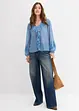 Chiffonbluse med volanger, bonprix