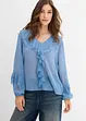 Chiffonbluse med volanger, bonprix