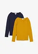 Langermet topp (2-pack), bonprix