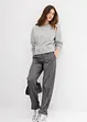 Oversized sweatshirt med strass, bonprix