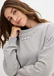 Oversized sweatshirt med strass, bonprix