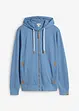 Sweatjakke med hette, med resirkulert polyester, bonprix