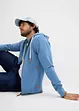 Sweatjakke med hette, med resirkulert polyester, bonprix