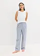 Pyjamas med ribbet topp og vevd bukse, bonprix