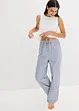 Pyjamas med ribbet topp og vevd bukse, bonprix