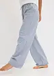 Pyjamas med ribbet topp og vevd bukse, bonprix