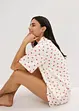 Kort pyjamas av flammegarn, oversized, bonprix