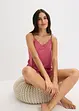 Kort pyjamas i myk pointellejersey, bonprix