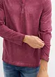 Henley T-skjorte, langermet i vasket stil av 100% økologisk bomull, bonprix