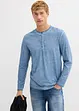 Henley T-skjorte, langermet i vasket stil av 100% økologisk bomull, bonprix