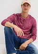 Henley T-skjorte, langermet i vasket stil av 100% økologisk bomull, bonprix