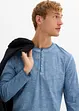 Henley T-skjorte, langermet i vasket stil av 100% økologisk bomull, bonprix