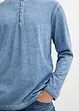 Henley T-skjorte, langermet i vasket stil av 100% økologisk bomull, bonprix