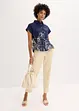 Oversized, kortermet poplinbluse av bomull, bonprix