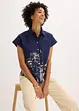 Oversized, kortermet poplinbluse av bomull, bonprix