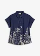 Oversized, kortermet poplinbluse av bomull, bonprix